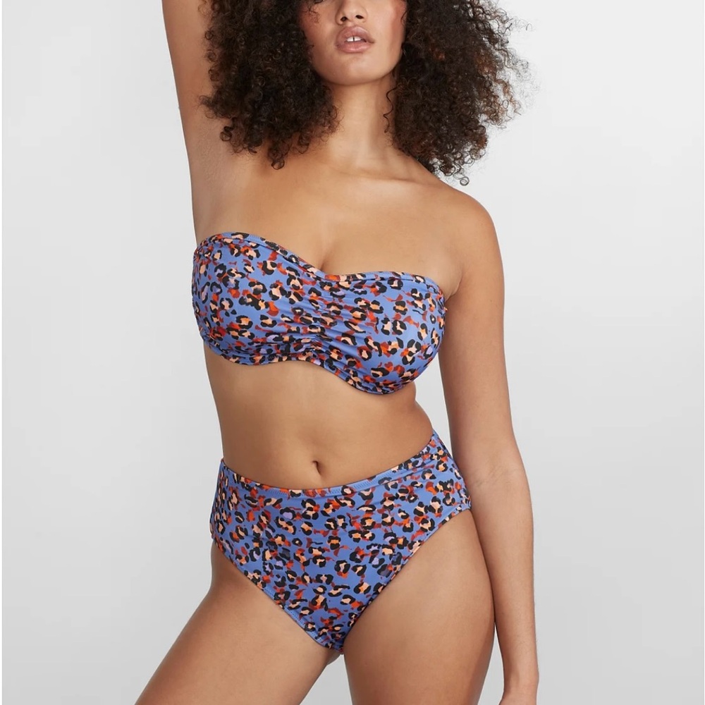 NWT,Freya Santiago Nights, XL,High waist bikini bottom,leopard print,indigo